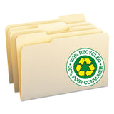 Smead 100% Recycled File Folder, 1/3Cut Tab, Legal Size, Manila, 100 per Box (15339)
