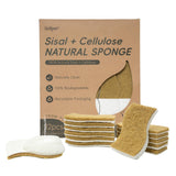 Natural Sponge 12 Pack, SShaped Biodegradable Cellulose & Sisal Sponge