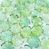 LIMAOLLY 120pcs Acrylic Cherry Blossom Flower Beads Colorful Gradient Gold-Plated Spacer Beads End Caps for Jewelry Making Brace