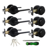 Keyed Alike Front Door Handle and Deadbolt Set,Roundness Heavy Duty Door Handle with Deadbolt Locks,Deadbolt Lock and Door Knob