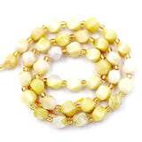 Malahill Wholesale Natural Stone Beads for DIY Jewelry Making Sold per Bag 5 Strands and one roll Cord Inside Faceted S Shape Bu
