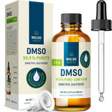 WoldoHealth DMSO 99.9% Pharmaceutical Grade Liquid - 3.38 fl. oz Pure Dimethyl Sulfoxide Drops, FT-IR Verified Low Odor Solvent