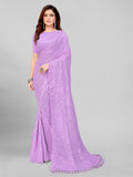 Pratham Blue Womens Sequins Georgette Fancy Saree With Blouse Piece (Pb-238_Mauve Purple)