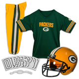 Franklin Sports Green Bay Packers Kids NFL Uniform Set - Youth NFL Team Jersey, Helmet, Pants + Apparel Costume - Official Gear