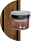 WOCA Denmark - Exterior Wood Oil - Water Based Penetrating Stain for Outdoor Wood Decks, Fences, Siding and Furniture - 2.5L - H
