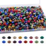 Sunrony 480Pcs Mixed Deep Color 12mm Spacer Silicone Beads for Keychain Making, Multicolor Lentil Silicone Beads for Pens and Ne