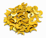 Berrybox Golden Moon Shape Acrylic Craft Mirror Pieces 2 Cm Pack Of 100 | Mirror For Lippan Art Embroidery Jewellery Making Diy