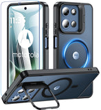 WakongHK for Motorola Moto G 2026/2025 Case Magnetic, with Stash Stand & Screen Protector Military-Grade Shockproof ProtectiveTr