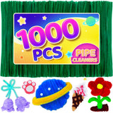 Eppingwin 1000pcs Pipe Cleaners, Christmas Green Pipe Cleaners Craft Supplies,Chenille Stems for DIY Arts Crafts Project(Christm