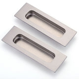 Lpraer 2 Pack Sliding Door Handle 4.75 Recessed Flush Finger Pull Brushed Nickel Stainless Steel Cabinet Drawer Knob for Kitchen