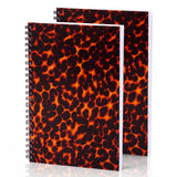Gueevin 2 Pcs Tortoise Shell Spiral Notebook 8.5 x 5.9 Inches, PVC