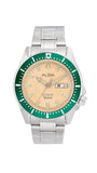 Alba Al4719X1 Cream & Green Dial Automatic Watch, Men'S Sporty Timepiece