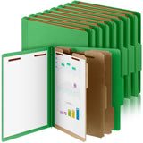 Skyygemm 12 Pcs Classification Folder Letter Size, 3 Divider File,Green
