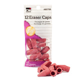 Charles Leonard Pencil Eraser Caps, Pink, 12Pack (80799)