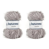 Eyelash Fun Fur Yarn 100 Gram (3.53 Ounces) 175 Yards (160 Meters) (Fog Gray - 2 Skeins)