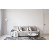 Living District Eclipse 1 Light Chrome Floor Lamp With Frosted White Glass