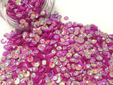 The Design Cart 4 mm Pink Rainbow Round Circular Plastic Sequins Sitara for Embroidery, Embellishing Handbags, Apparels, Art Cra