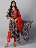 Anni Designer Women'S Cotton Blend Printed Straight Kurta With Pant & Dupatta (Sukar-Blue_Xl_Blue_X-Large),Blue,XL,,,