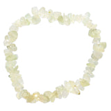 Zenergy Gems CHARGED Premium 7 Natural Prehnite Crystal Chip Bracelet Stretchy + Selenite Heart Charging Crystal Included (SHAMA