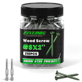 Wood Screws 2 Inch, FIXLINK Deck Screws #8 x 2, 310 PCS, Epoxy Coated, T25 Star Bit Above 1500 Hour Salt Spray Coating Outdoor D