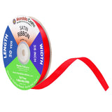 Mandala Crafts Red Satin Ribbon for Crafts - 50 Yds 3/8 Inch Red Ribbons for Gift Wrapping - Fabric Ribbons for Flower Bouquet H