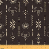 Feelyou Western Decor Fabric by The Yard Southwestern Upholstery Fabric for Chairs 2 Yards Longhorn Skull Sun Moon Wild Western