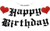 Ushinemi Pre-Strung Goth Birthday Decorations Gothic Happy Birthday Banner