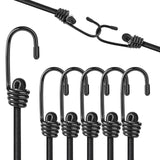 Kshineni 12 inch Bungee Cords with Hooks, 6 Pcs Heavy Duty Outdoor Elastic Bungee Straps for Luggage, Camping, Tarps, Bike Rack,