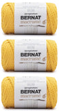 Bernat Macrame Yarn - 3 Pack of 250g/8.8oz - Cotton - #6 Super Bulky - Knitting, Crocheting & Crafts, Sunshine