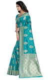 Sugathari Womens Banarasi Saree Pure Kanjivaram Silk Saree Soft New Ladies 2023 Design Wear Sarees Latest Cotton Party Sari Collections With Blouse Piece For Wedding Sadi (Sam San Eagle-3 Firozi)