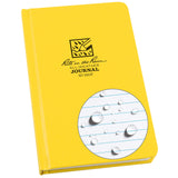 Rite In The Rain Weatherproof Hard Cover Notebook, 4.75 X 7.5X 0.625, Yellow Cover, Journal Pattern (No. 390F)