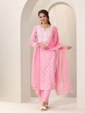 Libas Women'S Pure Cotton Kurta Sets (99324_Pink_Xl)