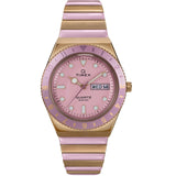 Timex Womens Diver Inspired 36mm Watch - Two-Tone Expansion Band Pink Dial Gold-Tone Case