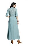 Anni Designer Women'S Dusty Blue Color Rayon,Dusty Blue,2XL,Rayon,Regular,Kurti