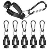 Jetec 6 Pcs Glove Clips for Work Glove Holder Grabber Safety Clips for Construction Work Accessories Helmets Hanger Clamp, Black