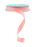 RG Ribbon 5/8 Narrow Wired Glitter Ribbon for Bows, Wreaths, Gift Wrap, Crafts, and Decorations (Coral, 5/8 x 10 Yards) - Spring