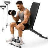Adjustable Workout Bench for Home Gym, Foldable Weight Bench for Dumbbell Exercise Full Body Workout, Incline Decline Gym Bench