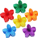 Sisiaipu Hawaiian Plumeria Hair Accessories - 6 Pack Large Claw Clips for Thick and Thin Hair, Beach Tropical Hair Clips for Wom