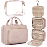 BAGSMART Toiletry Bag Hanging Travel Makeup Organizer with TSA Approved Transparent Cosmetic Bag Makeup Bag for Full Sized Toile