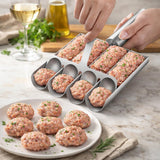 4-in-1 Meatball Maker Tool, 304 Stainless Steel Meatball Scoop & Mold, Makes 4 Uniform Meatballs at Once, Nonstick Release, Dish