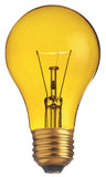 Satco S6083 25 Watt A19 Incandescent Light Bulb, Transparent Yellow