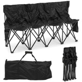 Kigley Portable 4 Seat Soccer Bench Chairs Foldable Team Sports Bench with Pockets and Carrying Bag for Camping Soccer Sports Te