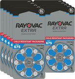 VARTA Rayovac Extra Advanced Hearing Aid Batteries, Size 675, Blue Tab, PR44, Pack of 60