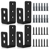 Catcan 2x4 Door Barricade Brackets, 4 Pack Heavy Duty Door Barricade Security Bar Brackets Thickening Reinforcement U Bracket fo
