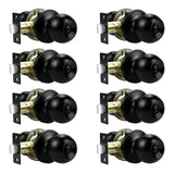 Lepushom 8 Pack Bathroom Door Knob, Door Knobs Interior Without Keys, Black Door Knobs for Bedroom and Office, Privacy Function,