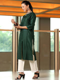 Libas Women'S Silk Regular Kurta (29278_Green Green Xs