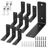 Redunest L Floating Shelf Brackets,10 Pack Heavy Duty L Brackets for Shelves, L 5 X H 4 Black Metal Countertop Support Brackets,