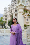 Anni Designer Women'S Rayon Blend Solid Straight Kurta With Pant & Dupatta (Raja Saab Purple-Vks05_Xxl_Purple_Xx-Large),Purple,2XL,,,