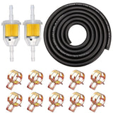 Tnisesm 1/4(6MM) Inch ID Fuel Line Set, 2 Meter / 6-Foot 1/4Fuel Line + 2Pcs 1/4 Inch X 5/16 Inch Gas Inline Fuel Filters with M