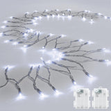 cshare String Lights Outdoor Waterproof 9.8ft 30 LED, Cool White Fairy Lights Battery Operated with Timer Clear Wire for Indoor